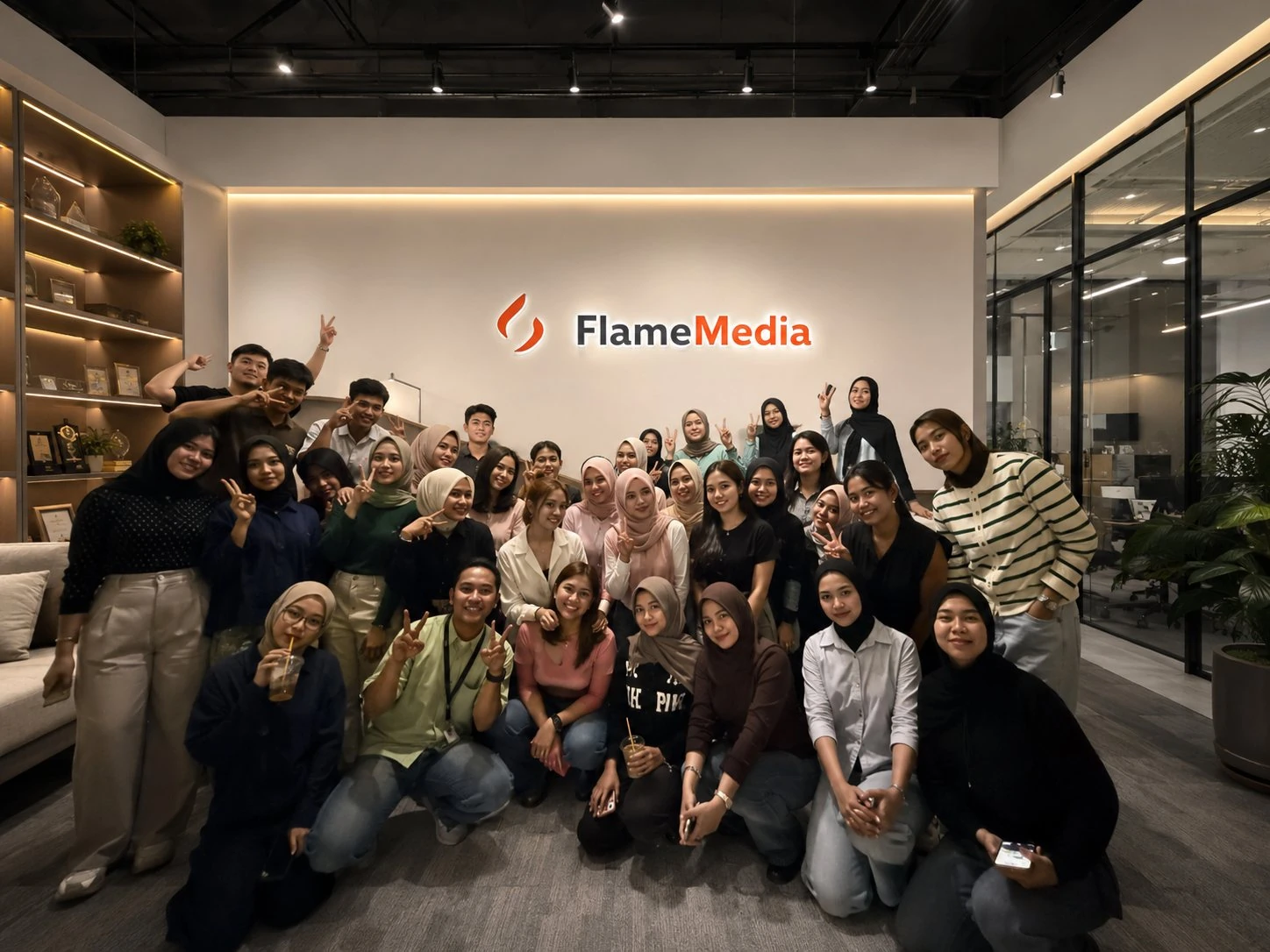 The Flame Media team at our Jakarta office